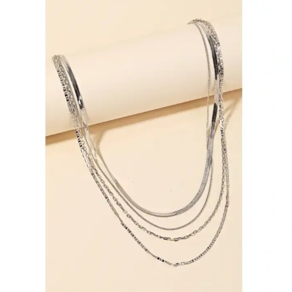 ($7) Snake Chain Layered Necklace - Picture 1 of 1